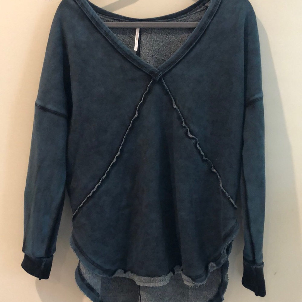 Blue knit top